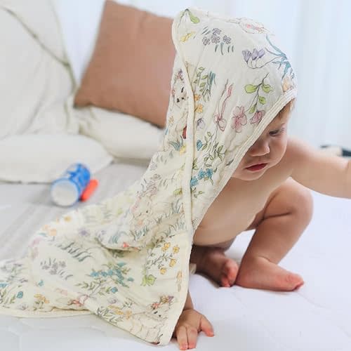 Ultra-Soft Muslin Baby Towel - 32 x 32 Inches, Ideal for Bath & Beach, Suitable for Both Boys & Girls from Newborns to Toddlers