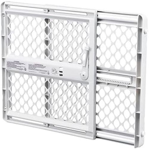 MYPET North States Universal Pet Gate: 26” - 42” Wide Dog Gate. Can be Pressure Mounted or used as Swinging Door with Included Hardware. Dog Gates for Doorways, 26" Tall, Gray