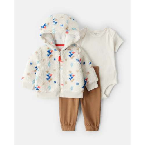 Baby Boy 3-Piece DayDream Fleece Aztec Sherpa Outfit Set - Cream - Carter's | Carter's