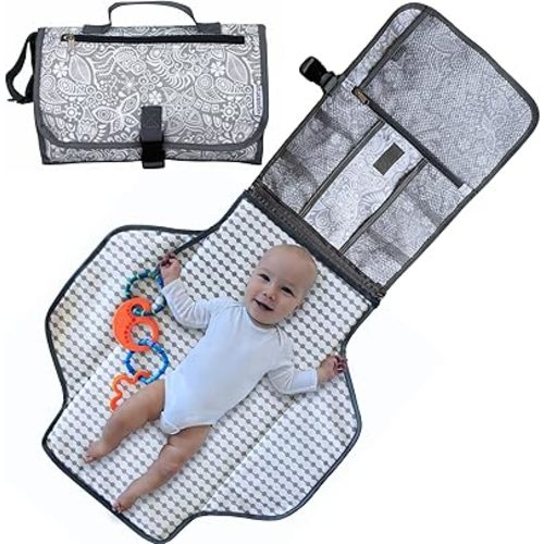 Suessie Portable Nappy Changing Mat - Waterproof Baby Change Pad for Travel (Sweet Dreams)
