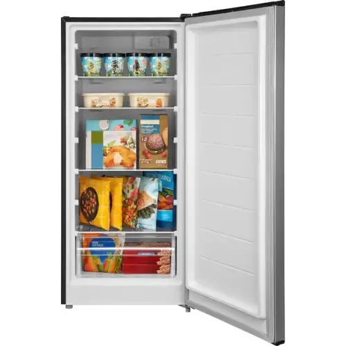 Insignia™ - 7.1 Cu. Ft. Garage Ready Upright Convertible Freezer - Stainless Steel Look