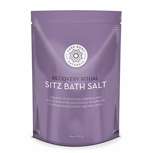 Sitz Bath Salt – Postpartum Care and Hemorrhoid Treatment – Natural Soak for Self Care and Hemmoroid Treatment - Post Partum Essentials, 32 Oz, by Pure Body Naturals