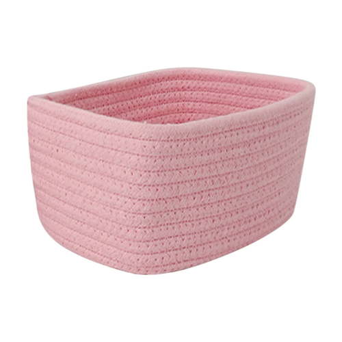 Small Storage Baskets for Organizing,Cute Woven Rope Baskets,Pink Closet Organizer Bins,Easys to Maintain,Suitable for Holding Various Items(3.9x7.4x5.1Inch)