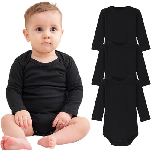 Enfants Chéris Baby Long Sleeve Bodysuit Newborn-24 Months 100% Cotton Pack of 3