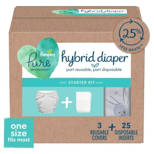 Pampers Pure Hybrid Kits - Reusable Cloth Diaper Covers + Disposable Inserts - (Select Count)