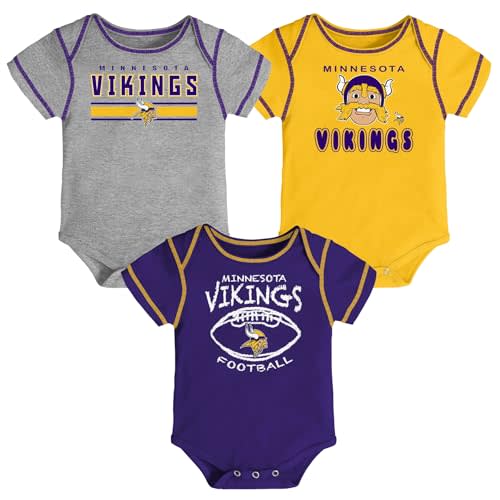 Outerstuff NFL Teams Newborn and Infant Short Sleeve Creeper 3-Pack (0m-18m)