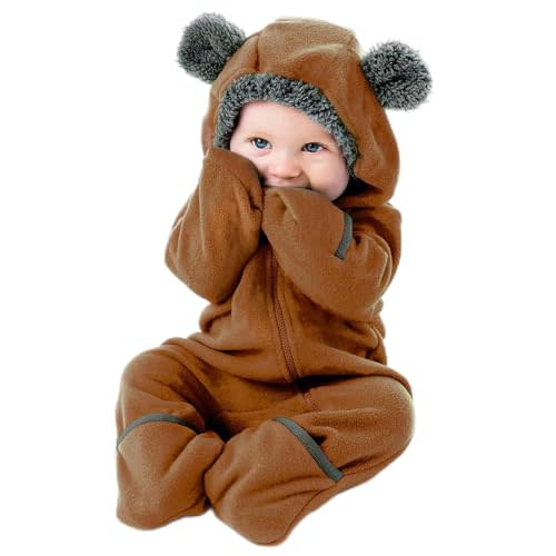 Cuddle Club Fleece Baby Bunting Bodysuit Hoodie, Newborn - 5T | Infant Romper Hooded Sweater Outfit, Car Seat Friendly, Convertible Mittens & Booties, Warm Jacket, Winter Suit Clothes