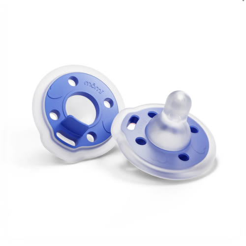 babypace breast-like pacifier 0-6mo 2-set - lapis | mōmi