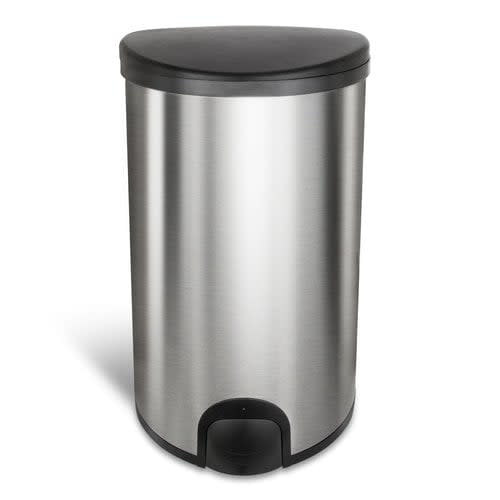 Nine Stars 13 Gallon Stainless Steel Trash Can, Toe Touch Kitchen Trash Can