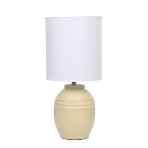 Simple Designs Chic Glow Mini Classic Jar Table Lamp Khaki Fabric Shade