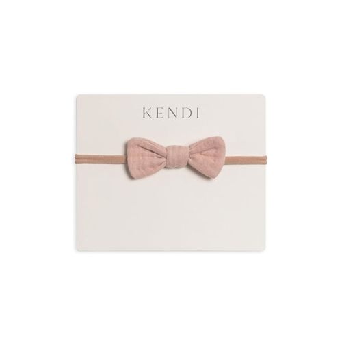 Colored Organics Baby Organic Cotton Dainty Bow Headband - Infant Girls - Ballet Muslin