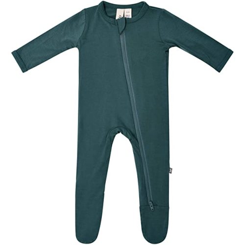 KYTE BABY Soft Bamboo Rayon Footies, Zipper Closure, 0-24 Months - 3-6 Months - Emerald
