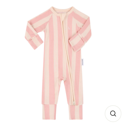 SoftLuv Onesie - Pink Musk Stripe
