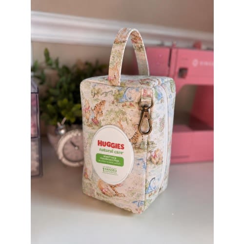 Winnie the Pooh Diaper Wipe Pouch, Baby Wipes Holder, Hanging Diaper Bag Wipes Case, Travel Wipes Dispenser, Baby Shower Gift, Diaper Clutch