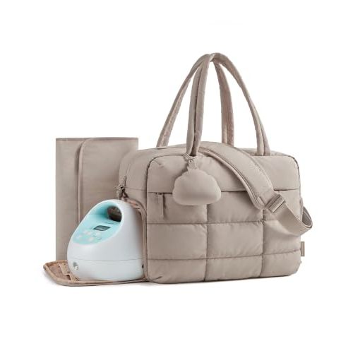 BAGSMART Diaper Bag Tote, Breast Pump Bag, Diaper Tote for Mom Dads | For Spectra S1/S2, Medela, Evenflo, Waterproof Changing Pad, Stroller Straps for Toddler, Insulated Pockets, Pacifier Case
