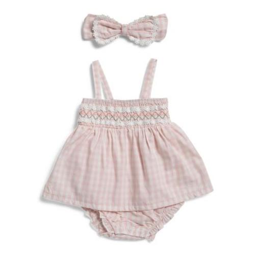 2pc Newborn Girls Gingham Sunsuit Set With Headband | Kids & Baby | TJ Maxx
