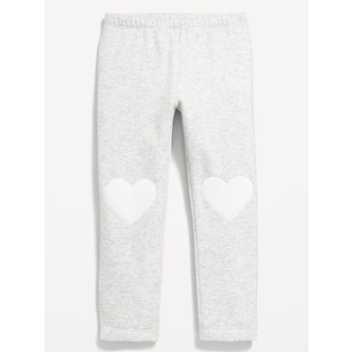 Heart-Patch Fleece-Lined Leggings for Toddler Girls