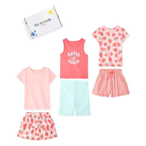 Garanimals Newborn, Baby & Toddler Girl Cotton 6-Piece Outfit Sets, Graphic Tops & Bottoms, Sizes 0-6T