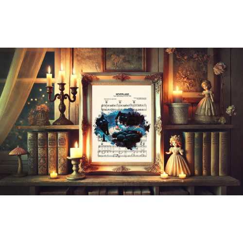 Peter Pan Flight Over London Neverland Sheet Music Art Print