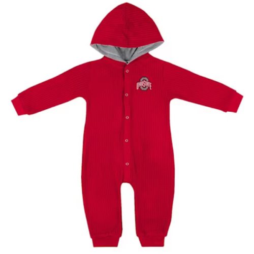 Colosseum Ohio State Buckeyes Baby Red Lumpy Space Long Sleeve Romper - 150324673