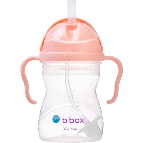 b.box Sippy Cup with Weighted Straw (2-pack). Drink from any Angle, Leak Proof, Spill Proof, Easy Grip. BPA Free, Dishwasher Safe. For Babies 6m+ to Toddlers (tutti frutti + boysenberry, 8oz)