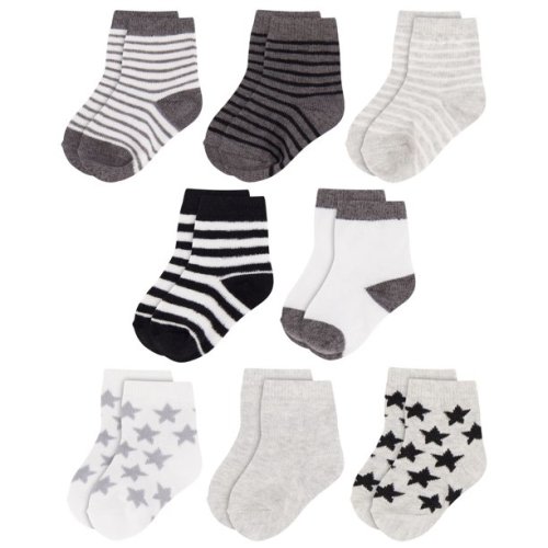 Rising Star Unisex Organic Quarter Baby Socks for Infants - 8 Pairs