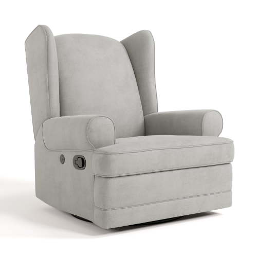 Storkcraft Serenity Wingback Upholstered Recline Glider with USB, Steel - Walmart.ca