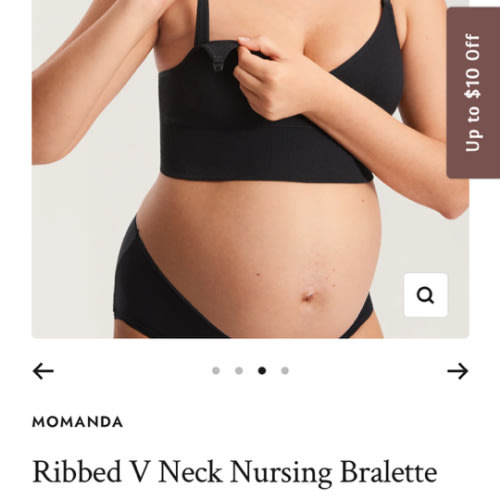 Ribbed V Neck Nursing Bralette