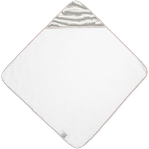 Little Unicorn Premium Infant Hooded Bath Towel| Soft & Absorbent Cotton & Terry Fabric for Newborns (Grey Stripe)