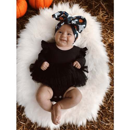 Black / Organic Long Sleeve Tutu Bodysuit