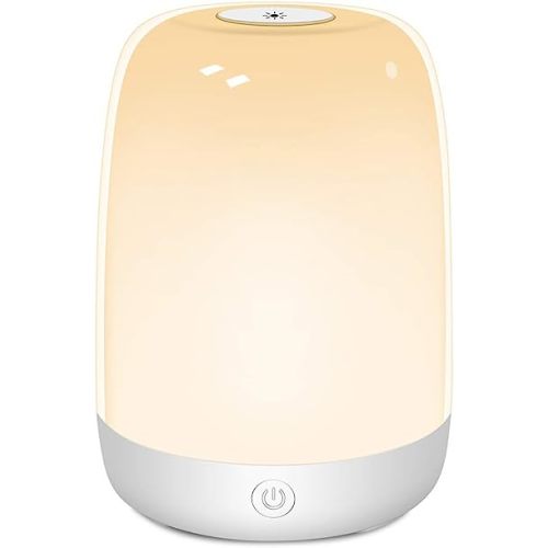 LED Night Light, Touch Control Smart Bedside Table Lamp, Dimmable, USB Rechargable lamp, Portable, Color Changing RGB for Kids, Bedroom, Camping