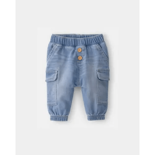 Baby Boy Denim Cargo Pocket Jogger - Light Wash - OshKosh B'gosh | Carter's