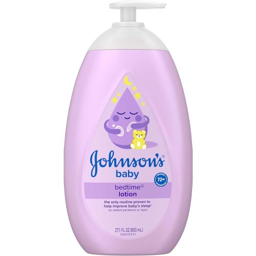 Johnson's Baby Bedtime Lotion, Soothing NaturalCalm Aromas, Gentle Nighttime Baby Lotion, Helps Relax & Soothe, Hydrating, No added Parabens & Dyes, 27.1 fl. oz