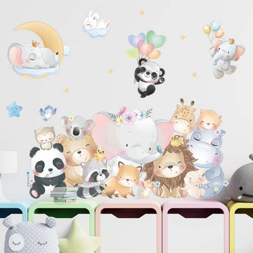 [Home Decor]Wall Sticker Cartoon Forest Animal Baby Nursery Girl Boy Kids Room