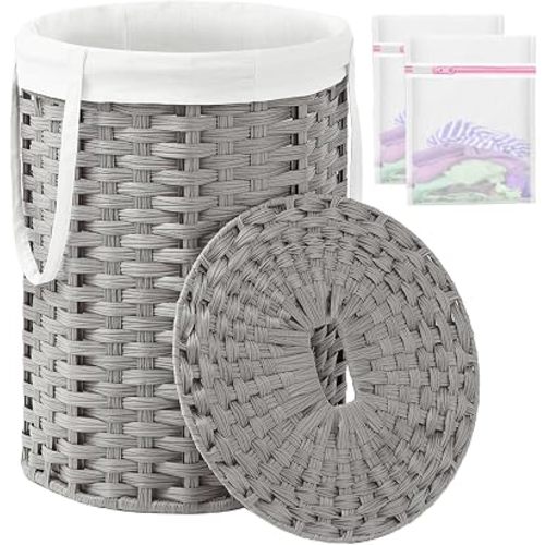Laundry Hamper with Lid Laundry Basket with Lid 19.0 Gal, Gray