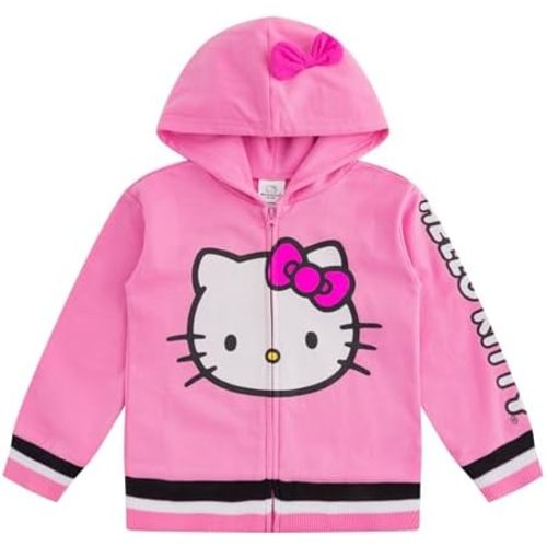 Hello Kitty Girls Zip Up Hooded Sweatshirt for Infant, Toddler and Little Kids