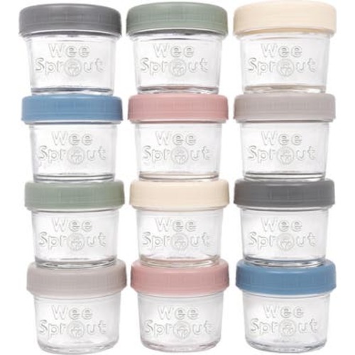 Glass Baby Food Storage Jars w/ Lids