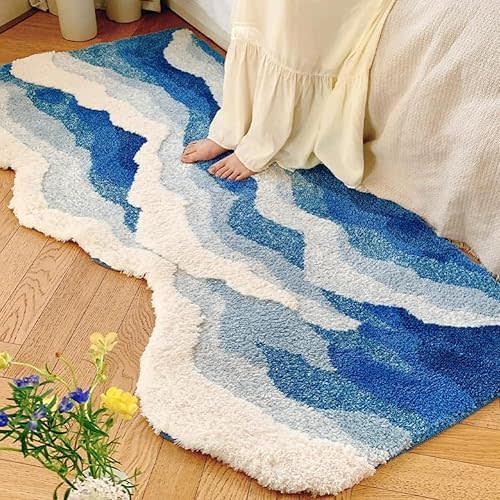 Cute Bath Mats for Bathroom Decor, Moss Bathroom Rugs, Non-Slip Soft Plush Shaggy Bath Carpet