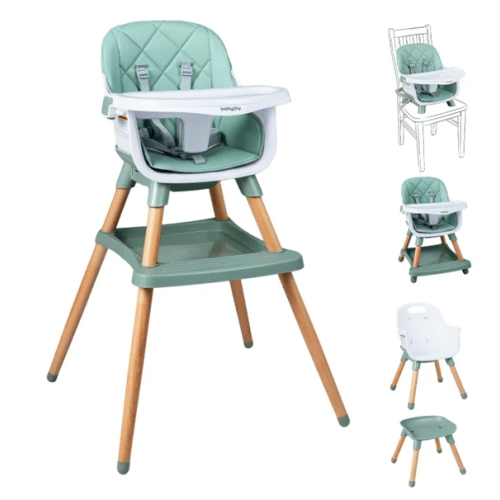 9-in-1 Convertible High Chair for Babies and Toddlers with Seat Cushion