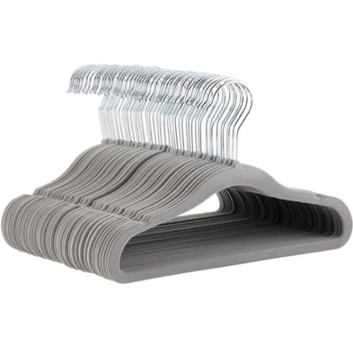 Amazon.com: Amazon Basics Kids Velvet, Non-Slip Clothes Hangers, 11.6 Inch, Pack of 50, Gray