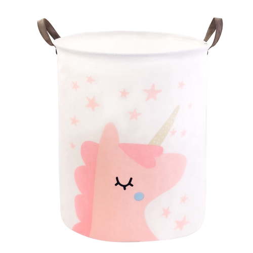 Mziart, Kids Laundry Basket, Collapsible, Pink Unicorn