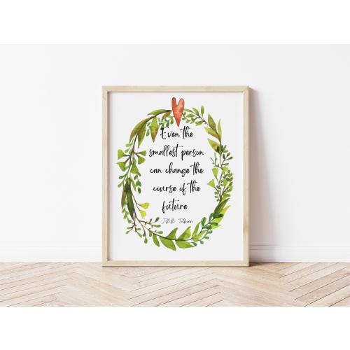 Lord of the Rings Hobbit Nursery Even the Smallest person Quote Tolkien Woodland Watercolor painting Baby shower Gift poster Wall Art print