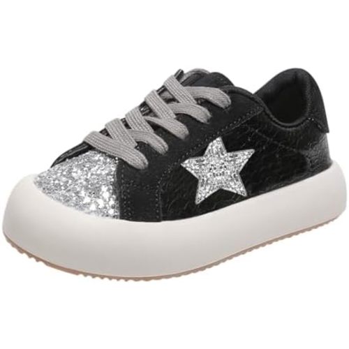 Girls Sneakers Glitter Tennis Shoes Lightweight Non-Slip Running Walking Shoes for Toddler/Little Kid/Big Kid