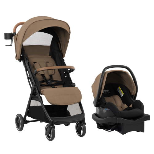 Evenflo Otto+ Travel System with LiteMax Infant Car Seat, Carmel Tan