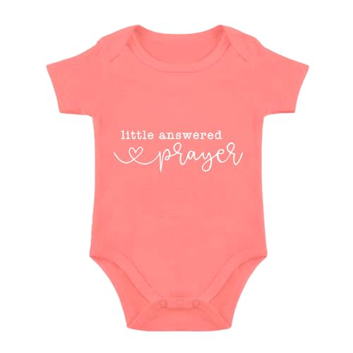 Little Answered Prayer Infant Reveal Ideas Pregnancy Baby Announcement Bodysuit Girl And Boy 0-12M