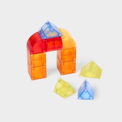 Magnetic Blocks Medium transparent Blue Tin - Gigglescape™