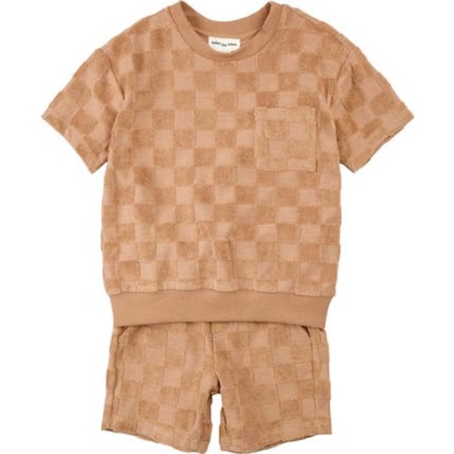 Check Terry Shirt & Shorts Set, 6M