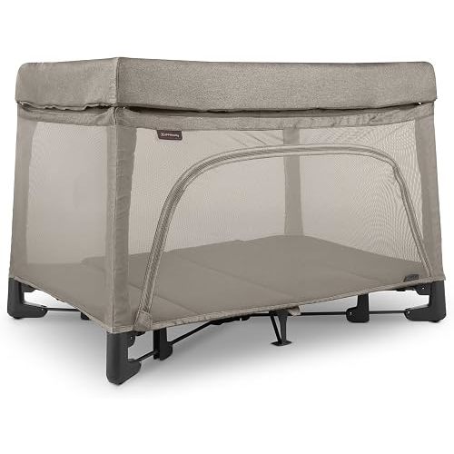 UPPAbaby Remi Playard | Deluxe 3-in-1 Portable Playard, Bedside Bassinet + Travel Crib| Mesh Bassinet, Mattress, Organic Cotton Mattress Cover + Storage Bag Included | Wells (Dark Taupe Mélange)