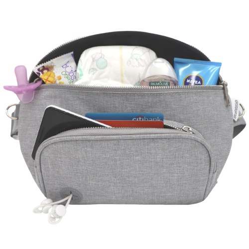 Fanny Pack Diaper Bag - Gray