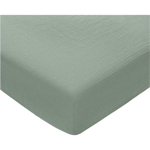 Comfy Cubs Muslin Fitted Changing Mat Cover - 100% Cotton, Soft & Breathable, Universal Fit Baby Changing Pad Cover for Flat & Curved Mats - Machine Washable & Gentle on Baby’s Skin - Fern : Amazon.ie: Baby Products